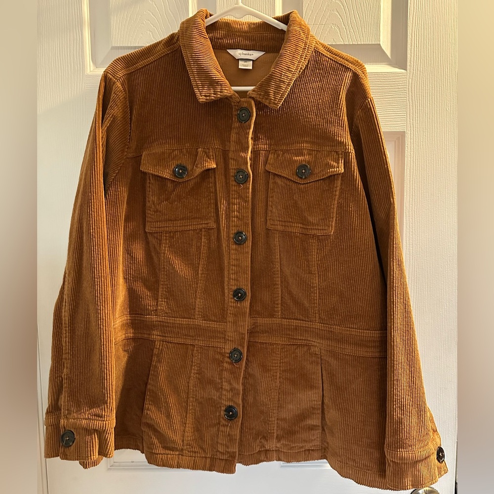 CJ Banks Women’s Size 2X Long Sleeve Brown Corduroy Jacket